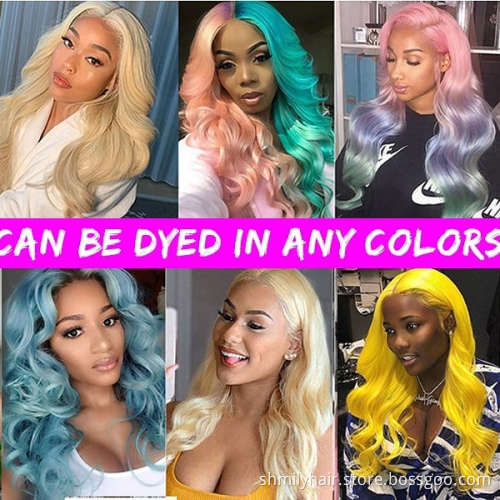 Shmily Virgin Cuticle Aligned Brazilian Frontal Human Hair 613 Blonde Transparent Lace Front Wig With Baby Hair For Black Women